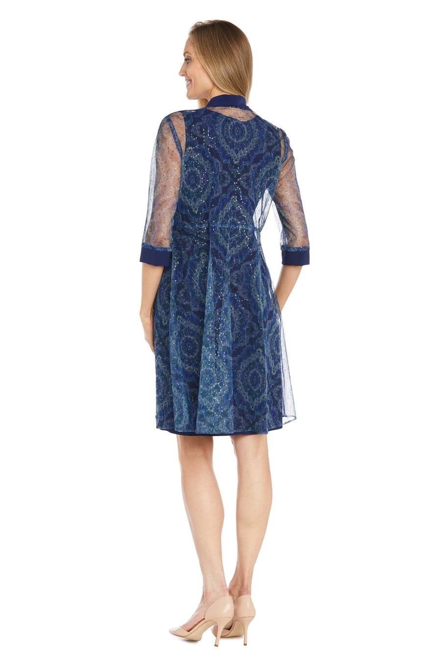 Mother of the Bride Dresses Short Sequin Jacket Mother of the Bride Dress Navy