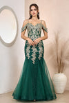 Prom Dresses Prom Mermaid Long Formal Applique Dress Emerald/Gold