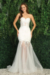 Wedding Dresses Long Glitter Mermaid Wedding Dress Off White