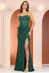Prom Dresses Long Formal Fitted Lace Applique Prom Dress Red Emerald