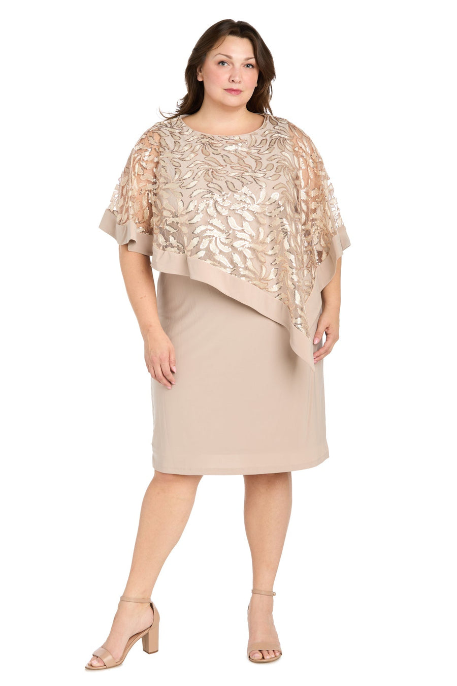 Plus Size Dresses Short Plus Size Sequin Mother of the Bride Dress Champagne