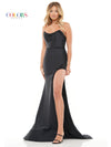 Prom Dresses Formal Strapless Fitted Prom Long Dress Black