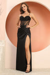 Prom Dresses Long Formal Slit Fitted Prom Dress Black