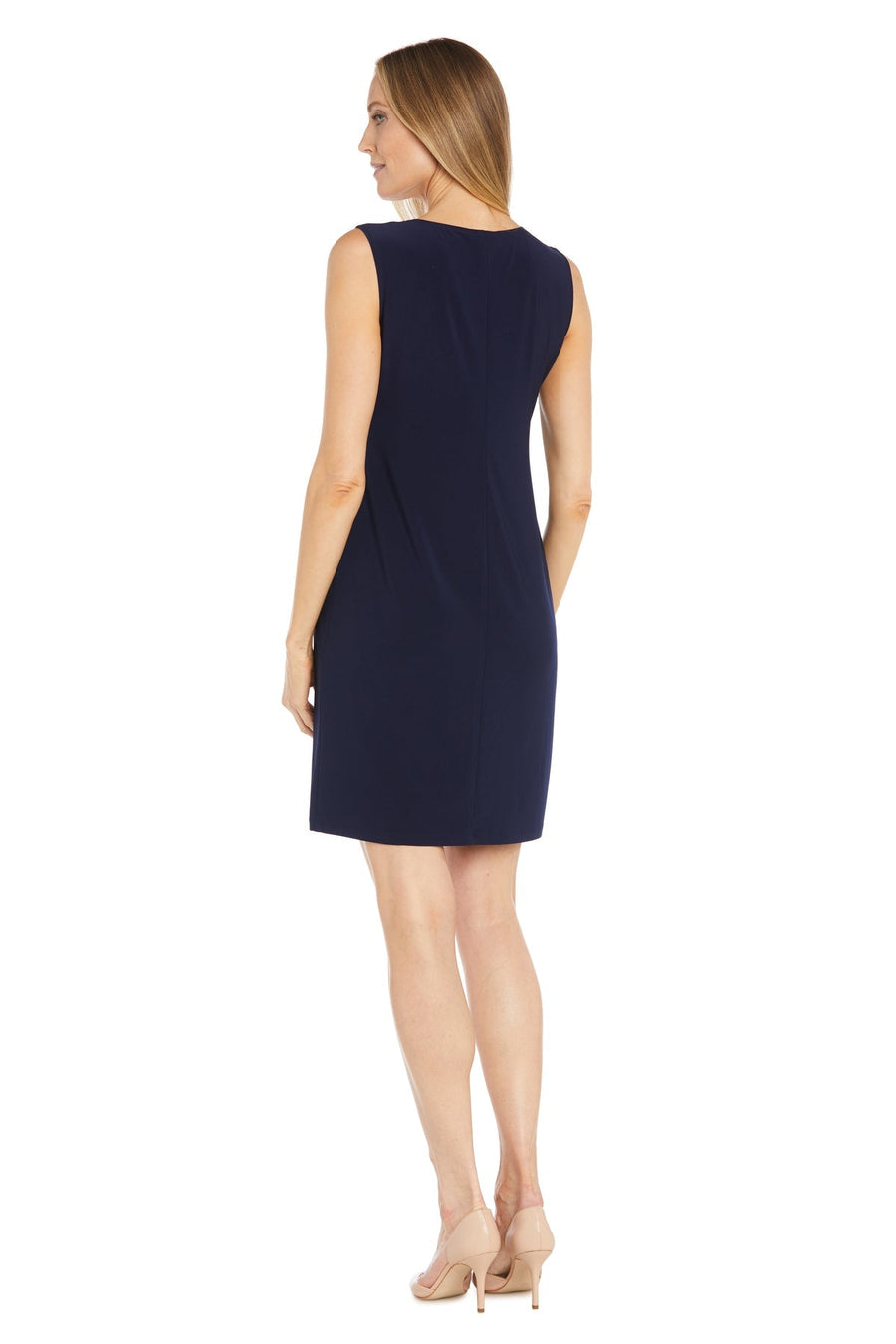 Mother of the Bride Dresses Short Printed Jacket Mother of the Bride Petite Dress Navy/White/Gold