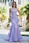 Prom Dresses Corset Long Mermaid Formal Glitter Prom Dress Lavender