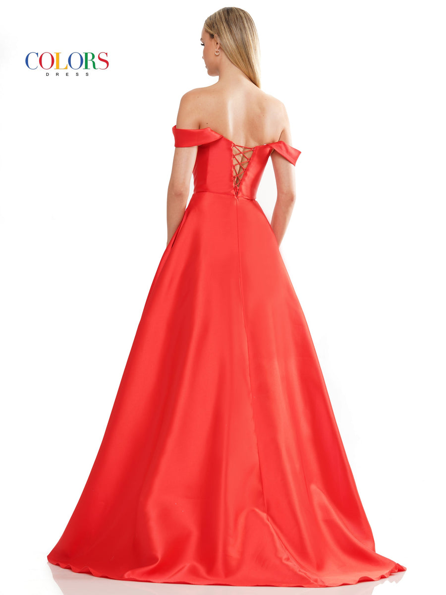 Prom Dresses Long Off Shoulder Mikado Prom Dress Red