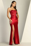Prom Dresses Pleated Long Formal Lace Corset Prom Dress Burgundy