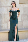 Prom Dresses Long Slit Evening Prom Formal Dress Green