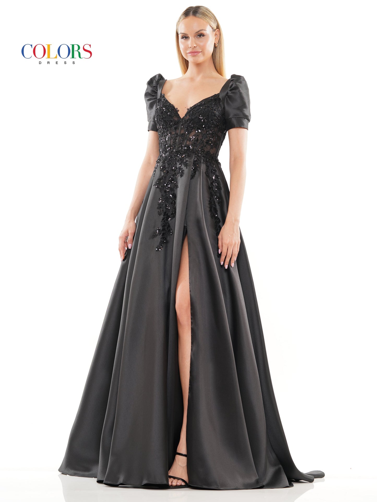Prom Dresses Long Formal A Line Slit Prom Dress Black