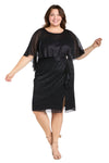 Plus Size Dresses Short Cocktail Plus Size Caplet Dress Navy