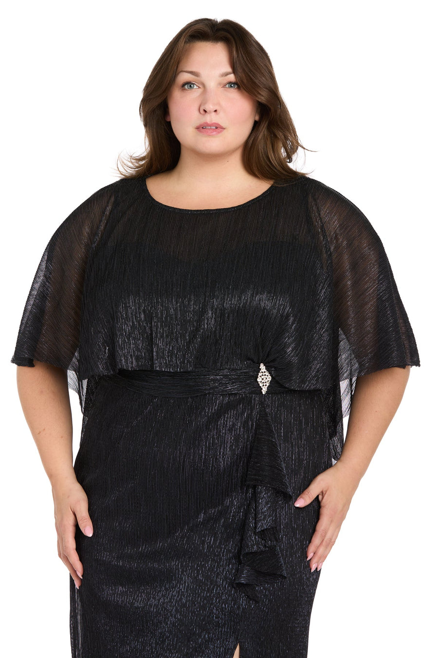 Plus Size Dresses Short Cocktail Plus Size Caplet Dress Navy
