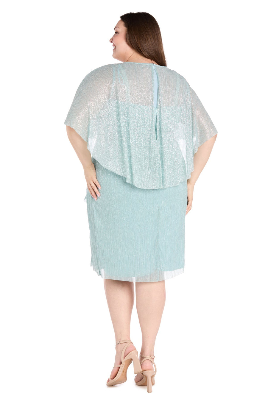 Plus Size Dresses Short Cocktail Plus Size Caplet Dress Seafoam