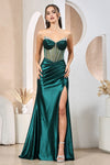 Prom Dresses Long Prom Pleated Formal Dress Emerald