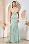 Prom Dresses Long Sequin Printed Prom Formal Dress Sage