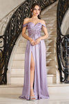 Prom Dresses Long Beaded A Line Formal Prom Dress Dusty Lavender