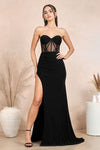 Prom Dresses Glitter Long Slit Detail Formal Prom Dress Black