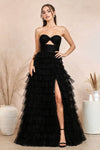 Prom Dresses Prom Long Tiered A Line Formal Dress Black