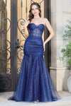 Prom Dresses Long Formal Glitter Mermaid Prom Dress Navy