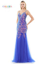 Prom Dresses Long Formal Sequin Mesh Prom Dress Royal