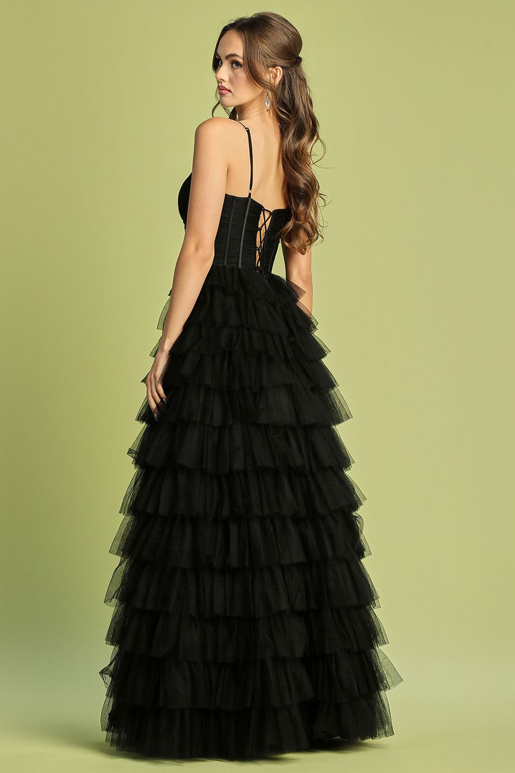 Prom Dresses Long Prom Layered Slit Formal Dress Black