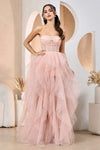 Prom Dresses Prom Glitter Long Formal Corset Dress Blush