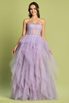 Prom Dresses Prom Glitter Long Formal Corset Dress Lavender