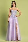Prom Dresses A Line Long Glitter Formal Corset Prom Dress Lilac
