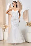 Wedding Dresses Long Mermaid Beaded Floral Wedding Dress Off White