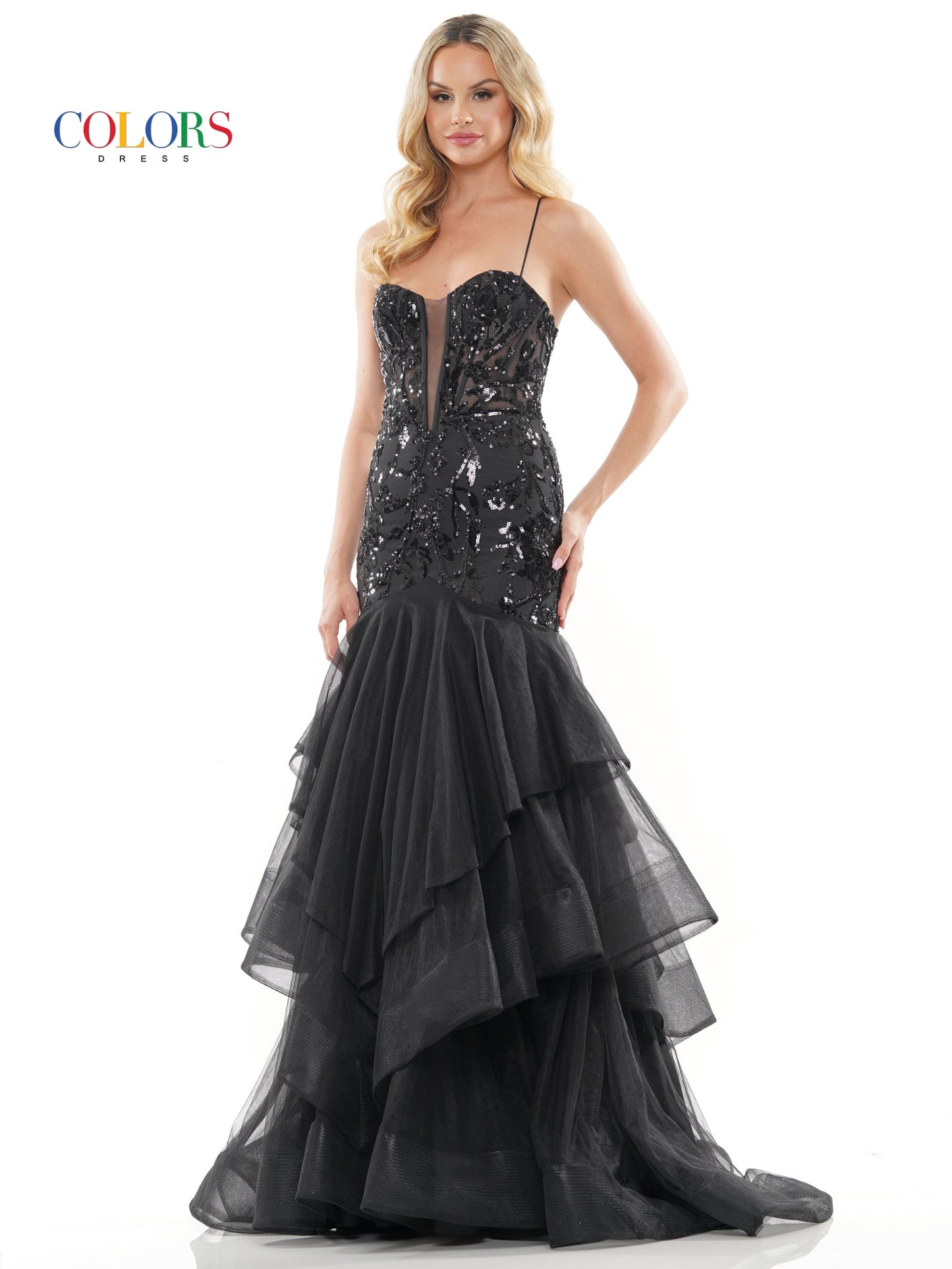 Prom Dresses Prom Long Spaghetti Strap Mermaid Formal Dress Black