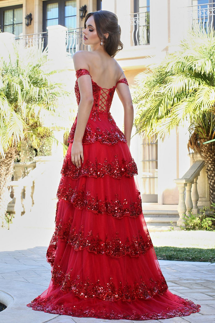 Prom Dresses Long Formal A Line Slit Prom Dress Red