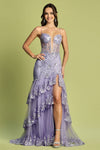 Prom Dresses Prom Applique Corset Long Fitted Formal Dress Lavender