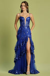 Prom Dresses Prom Applique Corset Long Fitted Formal Dress Royal Blue