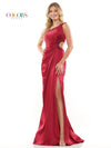 Prom Dresses Long One Shoulder Fitted Satin Prom Dress Wine
