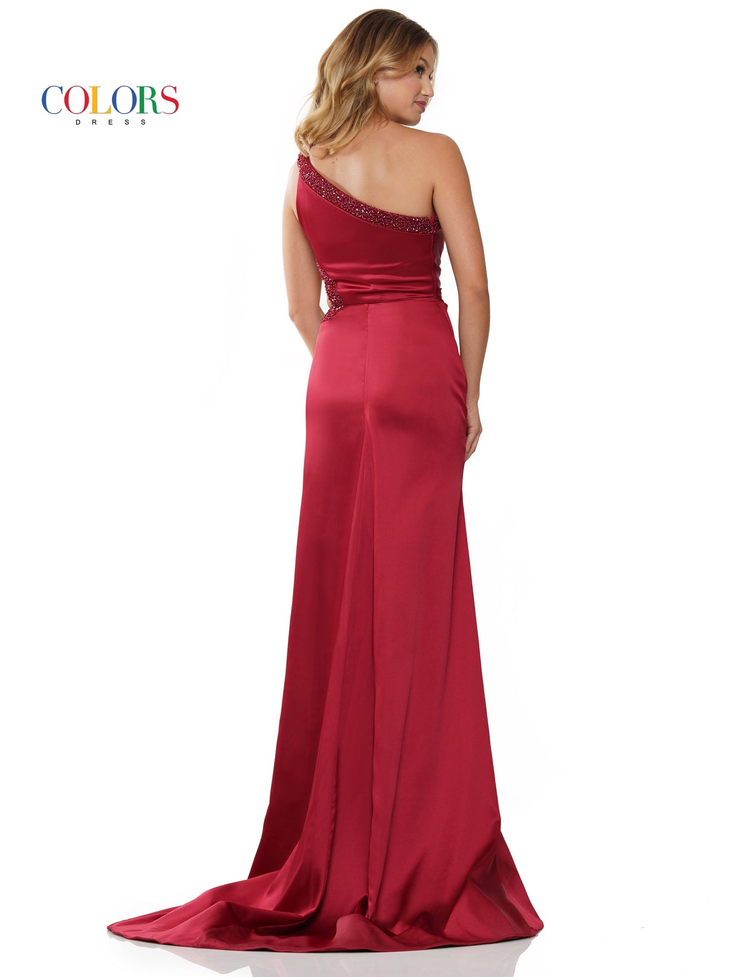 Prom Dresses Long One Shoulder Fitted Satin Prom Dress Wine