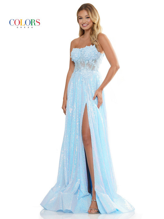 Prom Dresses Long Strapless Formal A Line Prom Dress Light Blue
