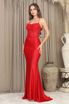 Prom Dresses Prom Long Fitted Slit Corset Lace Formal Dress Red