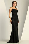 Prom Dresses Prom Long Fitted Slit Corset Lace Formal Dress Black