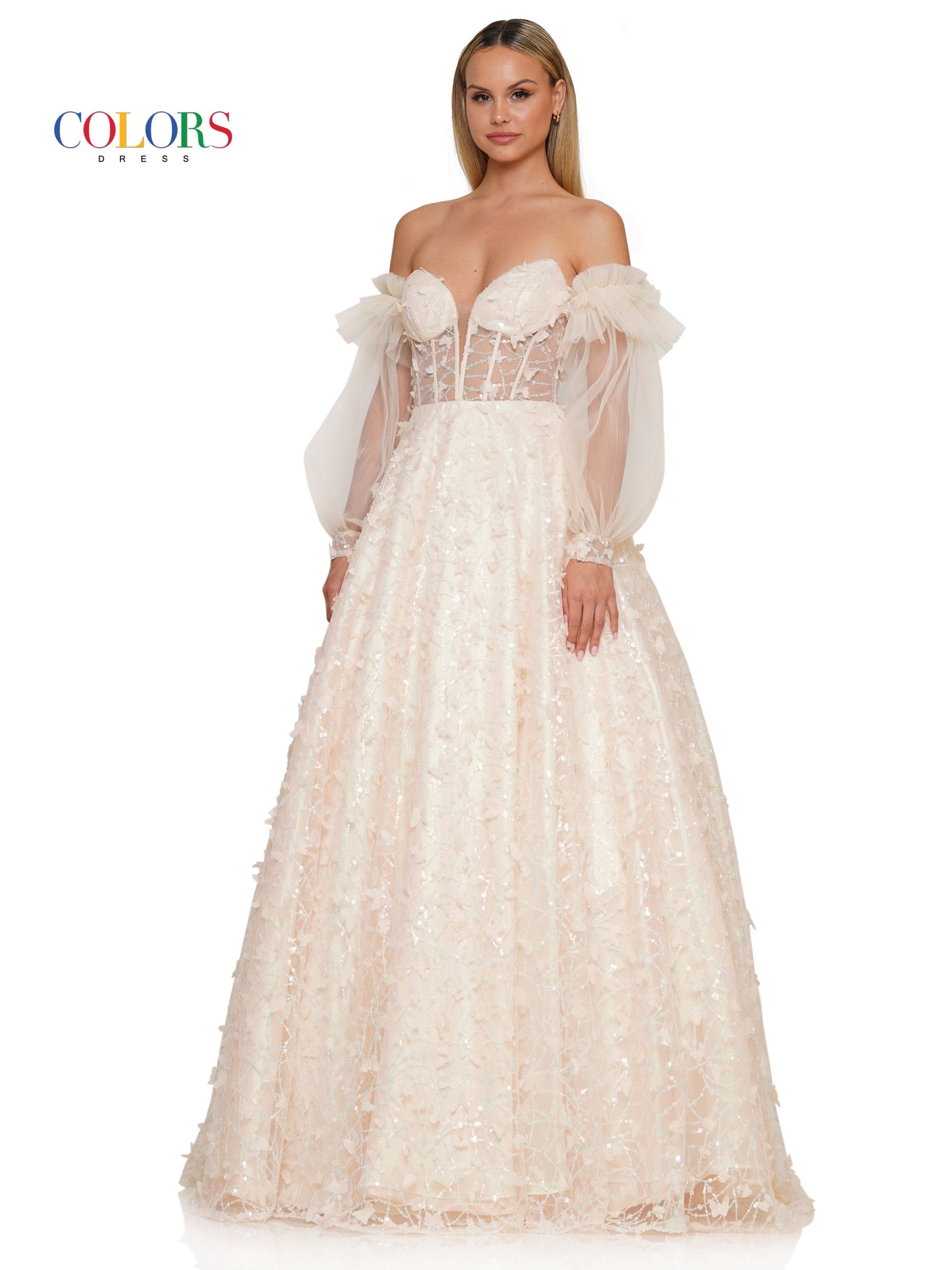 Prom Dresses Prom Long Formal Glitter Mesh Ball Gown Light Yellow