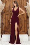 Prom Dresses Prom Long Fitted Slit Formal Dress Plum