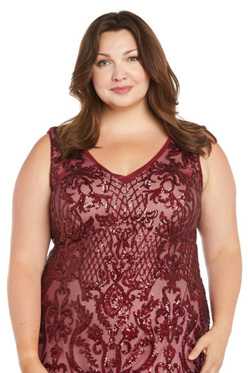 Plus Size Dresses Long Plus Size Beaded Formal DressRuby/Nude