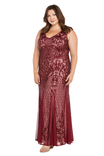 Plus Size Dresses Long Plus Size Beaded Formal DressRuby/Nude