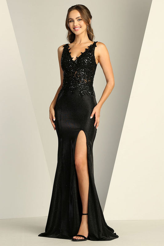 Prom Dresses Prom Long Glitter Fitted Formal Dress Black