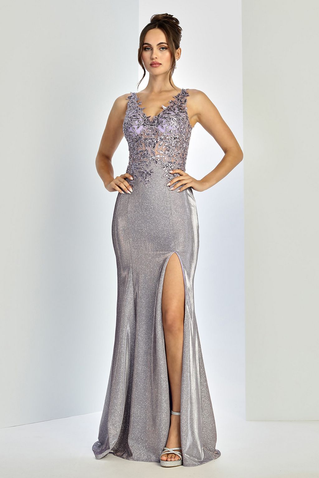 Prom Dresses Prom Long Glitter Fitted Formal Dress Lavender