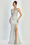 Prom Dresses Prom Long Glitter Fitted Formal Dress Silver