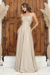 Prom Dresses A Line Gltter Long Sequin Prom Formal Dress Champagne