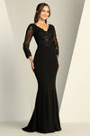 Formal Dresses Long Sleeve Formal Fitted Evening Dress Black