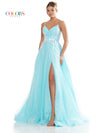 Prom Dresses Prom Long Spaghetti Strap Glitter Ball Gown Tiffany Blue