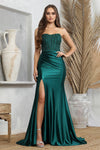 Prom Dresses Long Formal Lace Slit Prom Dress Emerald