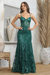 Prom Dresses Long Lace Formal Fitted Evening Prom Dress  Emerald
