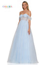 Prom Dresses Long Formal Off Shoulder Prom Ball Gown Light Blue